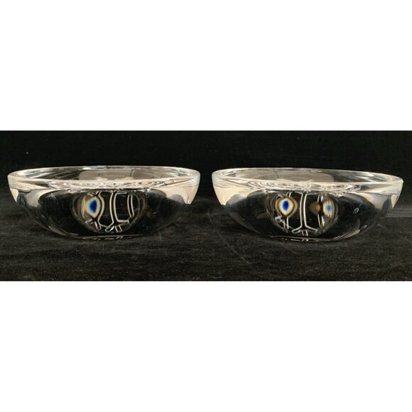 Orrefors Crystal Bowls Set of Two Sweetie Snowflake Pattern by Rytkonen 5.5" Dia - Picture 4 of 7